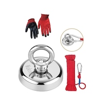 Dünya Magnet Magnet Fishing, 48 Mm, Neodyum Pot Mıknatıs Seti Halat Eldiven, Mıknatıs Balıkçılı Standart