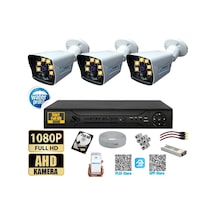 3 Kameralı-gece Renkli 5mp Lensli 1080p Fullhd Kamera Seti -