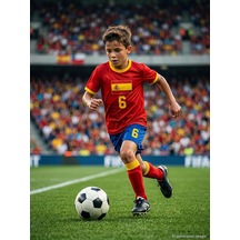 Civil Boys Spain Baskılı 2'li 10-13 Yaş Takım - Pamuk Forma - Kırmızı