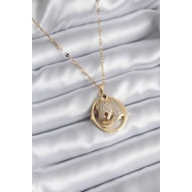 Ezoconcept 316l Çelik Gold Renk Zirkon Taşlı Puma Model Kadın Kolye Çok Renkli