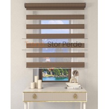 Somon Rengi Etek Dilimsiz Zebra Stor Güneşlik Perde Somon Rengi