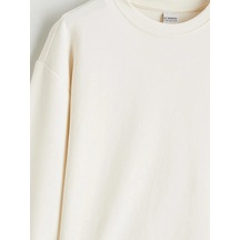 Lc Waikiki Ekru Bisiklet Yaka Kız Çocuk Soft Touch Sweatshirt