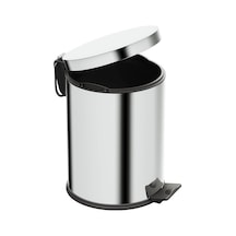 Aqua Bagno Basic Çöp Kovası - Pedallı 5 L, Parlak Krom Paslanmaz Çok Renkli