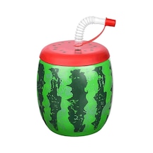 Marka Karpuz Desenli Pipetli Bardak, 900 Ml Kapasiteli, Çok Renkli