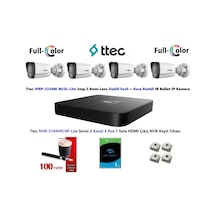Ttec 2mp Dahili Sesli Ve Gece Renkli 4 Kameralı 1tb Disk Tak Çalıştır Hazır Ip Kamera Seti