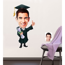 Kişiye Özel Bay Mezun Karikatürlü Duvar Sticker 50X70CM
