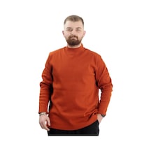 Mode Xl Büyük Beden Uzun Kol Yarım Balıkçı Kazak 22558 Tarçın Taba