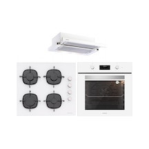 Silverline BO6502W02 - CS5335W01 - 1140 Crystal Line 60 Beyaz Ankastre Set