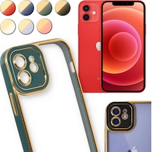 Apple Uyumlu iPhone 12 Kılıf Lazer Lens Kamera Çerçeveli Kapak