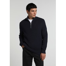 Colin's Colins Regular Fit High Neck Jakarlı Erkek Lacivert Kazak Cl1076440 Q1.v2 Nav
