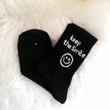 Keep The Smile Yazılı Çorap