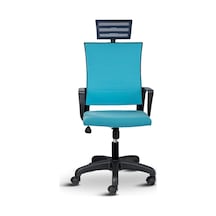 Ayrex Rigel Ergonomik Ofis Koltuğu, Başlıklı, Yükseklik Ayarlı, Silinebilir Kumaş, Plastik Ayaklı Diğer