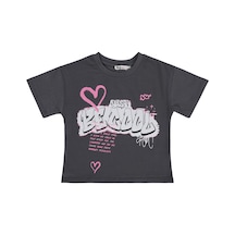 Civil Girls Just Be Cool Baskılı 2-5 Yaş Tişört - Gri Antrasit