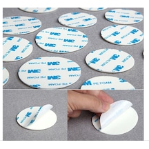 50 Adet - 3m Yapışkanlı Çift Taraflı Bant Beyaz Yuvarlak- 3 Cm Çap