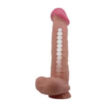 Morgece Belden Bağlamalı 26 Cm Çift Katmanlı Melez Gerçekçi Dildo Penis