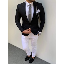 Modefendi Slim Fit Spor Ceket Kombini Siyah