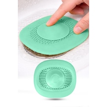 Koyu Mavi Gider Koku Önleyici Kademeli Silikon Lavabo Tıkacı Banyo Mutfak 10x10.5 Cm Yeşil