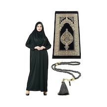 Tek Parça Namaz Elbisesi - Seccade - Tesbih - Ibadet Seti - Siyah