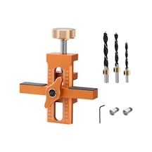 Lemestar Profesyonel Alüminyum Mobilya Montaj Aleti 3 Matkap Uçlu Çok Amaçlı Dolap Kapısı Yerleştirici Ve Delme Kılavuzu