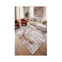 Modern Soyut Desen Dijital Baskılı Yıkanabilir Salon Halısı Oturma Odası Mutfak Halısı Yolluk Vizon