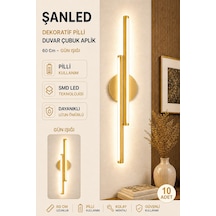 Dekoratif 20w İç Mekan Gold Kasa Gün Işığı 60 Cm Duvar Aplik Pilli 10 Adet