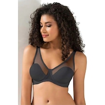 Tül Kaplı Soft D Cup Sütyen Kadın 9200 Siyah