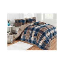 Comforter Tek Kişilik Yorgan Seti - Rida Indigo Kahverengi-mavi