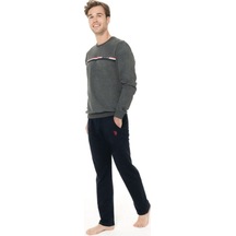 U.S. Polo Assn. Erkek Kışlık Uzun Kol Pijama Takım 18925 Antrasit