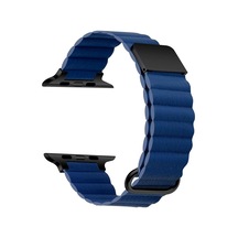 Apple İle Uyumlu Watch Ultra 42/44/49mm Krd-78 Pu Deri Kordon Strap Kayış Lacivert Diğer