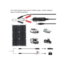 Novahub 18v 20w Güneş Paneli - Küçük Boyutlu Güvenlik Kamerası Şarj Kiti, Micro Usb & Type-c