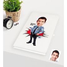 Kişiye Özel Bay Polis Karikatürlü Beyaz Defter - 1 Beyaz