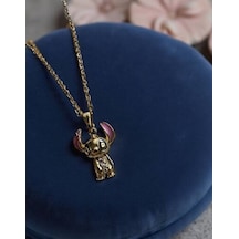 Stainless Steel Stitch Çelik Kolye Gold