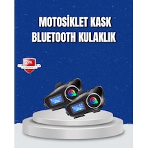 Lcd Ekranlı Bluetooth Kask Kulaklığı Fm Radyo Ve Sd Kart Girişli