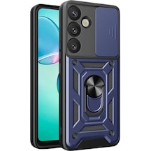 Samsung Galaxy Uyumlu  S26 Pars Lens Yüzüklü Silikon Lacivert