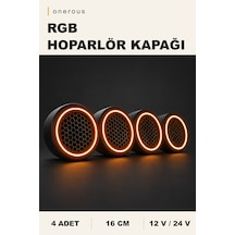 Onerous 4 Adet 16 Cm Rgb Led Hoparlör Kapağı, Uzaktan Kumandalı Çok Renkli
