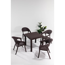 Garden Rattan Kahve Masa Takımı Bahçe&balkon Kahverengi