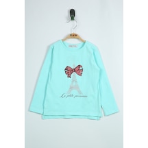 Toontoy Kids Toontoy Kız Çocuk Tişört Paris Baskılı Mint Yeşili