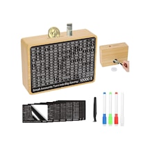 Youtek Ahşap 10.000 Tasarruf Sandığı, 8 Bölmeli İlerleme Takibi, Yeniden Kullanılabilir, Parayı Çekebilmek İçin Kalem Ve Çıkarıcı İçeren Finansal Hedef Takip Kutusu