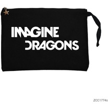 Imagine Dragons Logo Siyah Clutch Astarlı Cüzdan / El Çantası