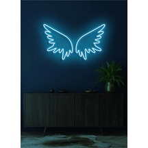 Kanat Figürlü Neon Tabela Turkuaz