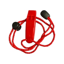 Suntek İpli Düdük Boyunluklu Yumuşak Anahtarlık Açık Hava Kırmızı