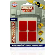 Boss Tape 3876 Çift Taraflı Ekstra Güçlü Montaj Bandı Ped 25mmx30mm 12li Blister