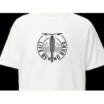 Wildstyle Life Behind Bars Bisiklet Gidon Esprili Bisikletçi Baskılı Unisex Bisiklet Yaka Pamuklu Tişört Beyaz