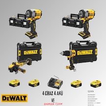 Dewalt DCF922NT + DCF922NT + DCG409VSNT + DCD805NT 4 Adet 5 Amper Akü + Şarj Aleti Set