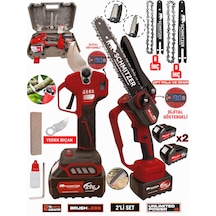 Schmıtzer 2 Li-budama-k Pro Set 21v Çelik Şanzuman 2 Pala Ve Zincir Şarjlı Dal Ağaç Kesme Bağ Budama Makas Testere