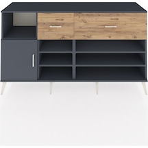 Kronos Konsol 6 Raflı 2 Çekmeceli Tek Kapaklı 176x59x99 Antrasit-antrasit/çam Antrasıt/atlas Çam - Antrasıt