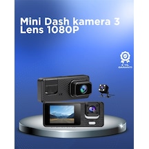 1080p 3 Kameralı Araç Dvr Döngü Kayıt Ve Geri Görüş Özellikli