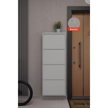 Ceha Kilitli 4'lü Metal Ayakkabılık - Gri K.AYK-4/P7035/KL