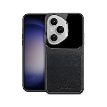 Honor 400 Pro 5g  Kılıf Lens Deri Kılıf Siyah
