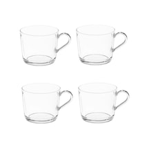 4 Parça Set Şeffaf Cam Kupa Hacim: 240 Ml Çay Kahve Fincanı Seti Fincan Yükseklik: 7 Cm Şeffaf - 917213034 Şeffaf